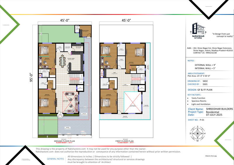 45x95 House Plan  A07